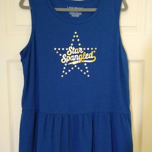 Lane Bryant tank top NWT ruffle hem in front and back.